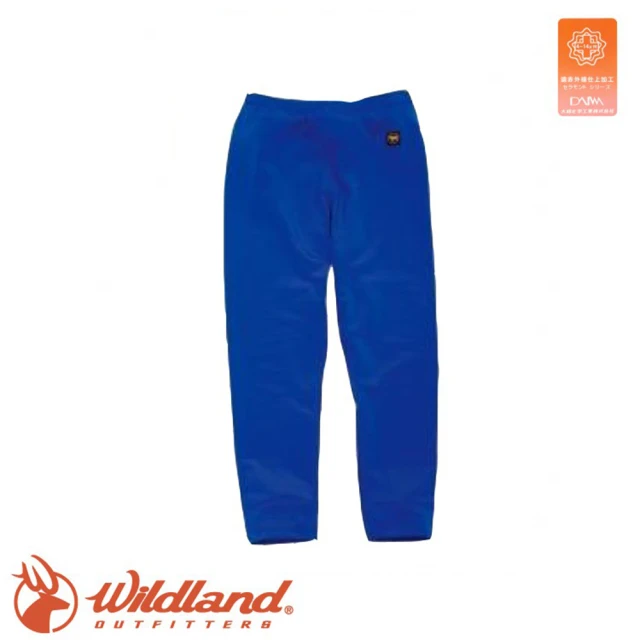 Wildland 荒野 童 遠紅外線彈性保暖褲《中藍》W2681/刷毛/保暖內層/ 吸濕快乾(悠遊山水)