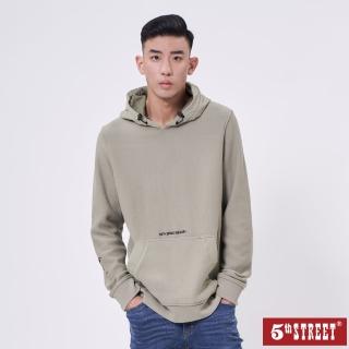 【5th STREET】男異材質剪接帽T-嫩綠