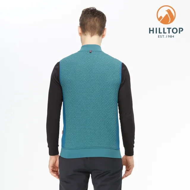 【Hilltop 山頂鳥】男款POLYGIENE抗菌保暖刷毛背心H25M99綠