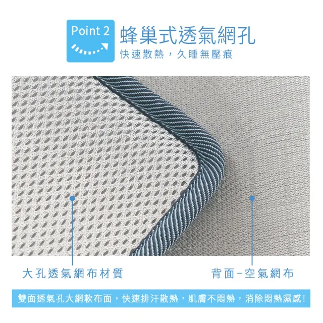 【BELLE VIE】台灣製 6D可水洗超透氣彈力涼墊-雙人150x186cm(床墊/和室墊/瑜珈墊/露營可用-灰色特仕)