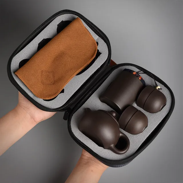 【Life365】泡茶組 旅行茶具組 紫砂陶茶壺套裝 茶具組 茶壺 隨身茶具 泡茶壺 泡茶杯 露營用品(RS1179)
