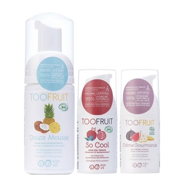 【TOOFRUIT】寶貝臉部保養3件組(潔顏慕斯+滋養乳液+保濕凝膠)
