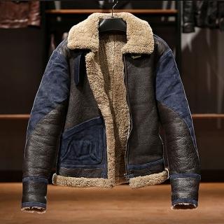 【巴黎精品】現貨+預購 真皮皮衣馬皮夾克(B3飛行服皮毛一體男外套p1ay35)
