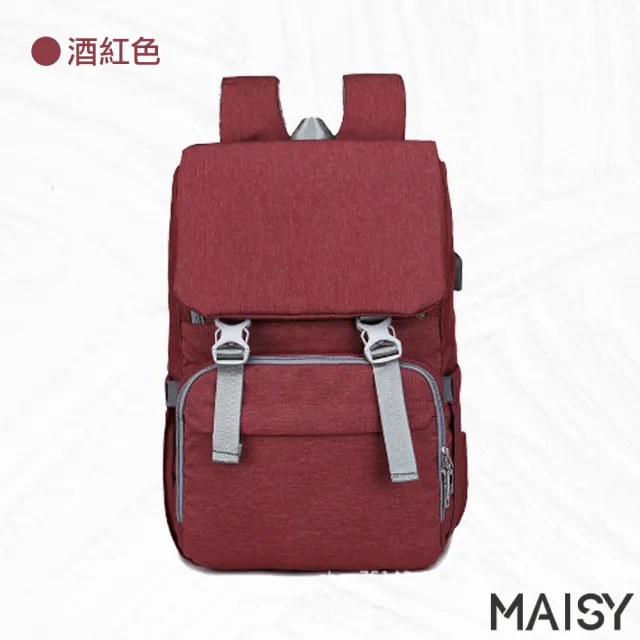 【MAISY】多功能便攜式折疊嬰兒墊後背媽咪包(現+預  酒紅色 / 淺灰色 / 深灰色)