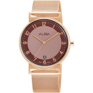 【ALBA】雅柏 復古風 時尚米蘭帶女錶-34mm 母親節 送禮 禮物(AG8M52X1/VJ32-X328K)