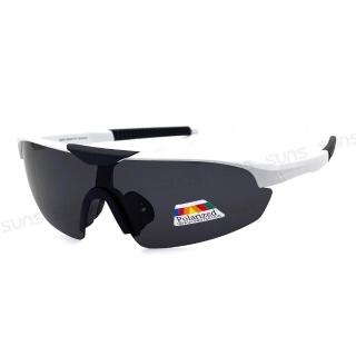 【SUNS】Polarized運動太陽眼鏡 頂規強化輕量偏光鏡片 經典白框S249 抗UV400(採用PC防爆鏡片/防眩光)