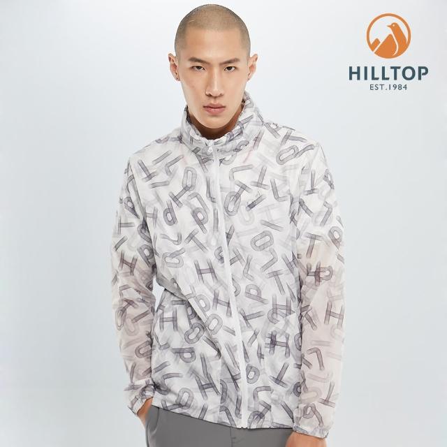 【Hilltop 山頂鳥】男款輕量超潑水外套S02M98白