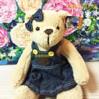 【TEDDY HOUSE泰迪熊】泰迪熊玩具玩偶公仔絨毛娃娃復古牛仔裙小泰迪熊公主(正版泰迪熊復古牛仔泰迪熊)