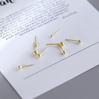 【Emi 艾迷】小圓珠 養耳洞 清新925銀針 耳環(2-4mm)
