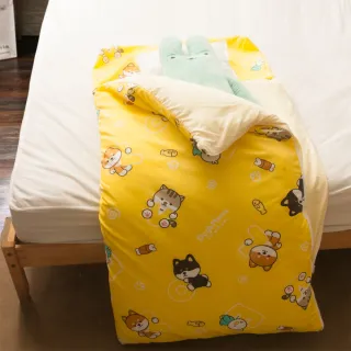 【Carolan】逗柴貓 舖棉兒童睡袋(黃)