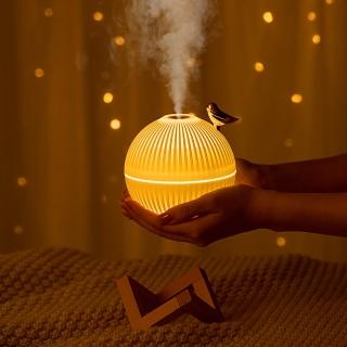 【SKYOCEAN】日式百靈鳥夜燈家用小型USB精油香氛機 加濕器 薰香機 水氧機(330ml)