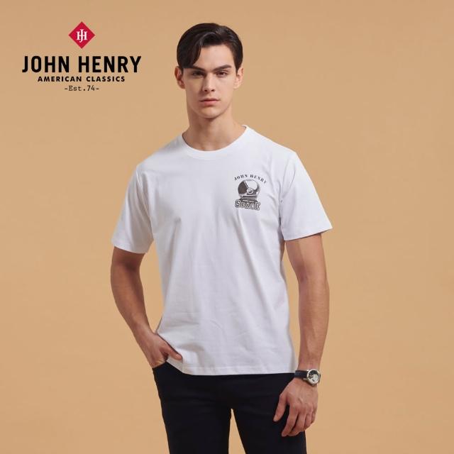 【JOHN HENRY】太空人LOGO短袖T恤-白色