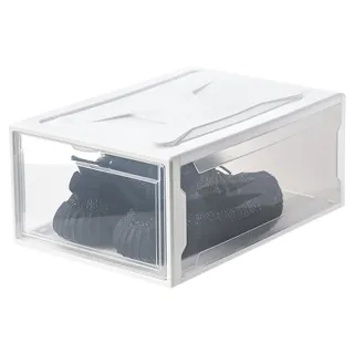 卡扣式前開加高鞋盒-大號8入組(透明鞋盒 鞋盒 球鞋收納 磁吸 鞋櫃)