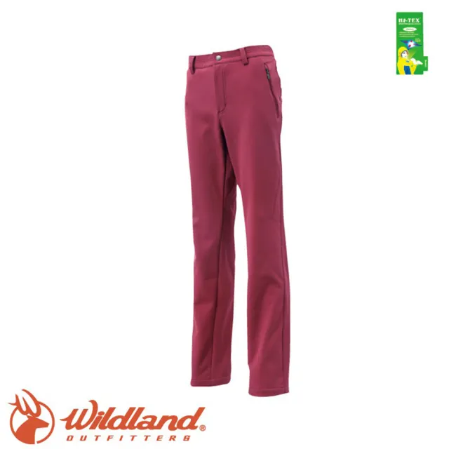 【Wildland 荒野】女 SOFTSHELL直筒長褲《赭紅色》0A12307/工作褲/防風褲/雪褲(悠遊山水)