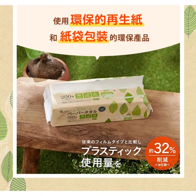 【日本大王】elleair 大王紙包裝環保紙巾200抽/包