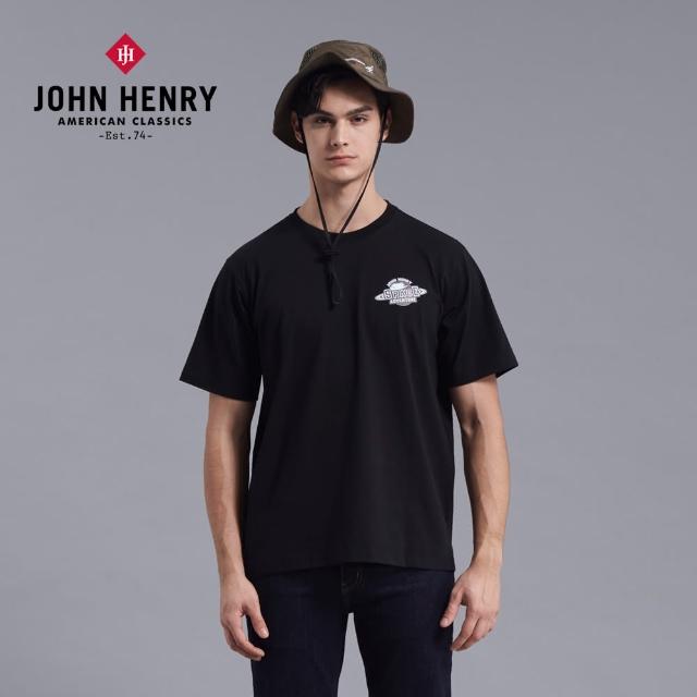 【JOHN HENRY】星球冒險LOGO短袖T恤-黑色