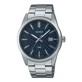 【CASIO 卡西歐】男錶 簡約指標錶 不鏽鋼錶帶 藍面 日期顯示 生活防水 MTP-VD03(MTP-VD03D-2)
