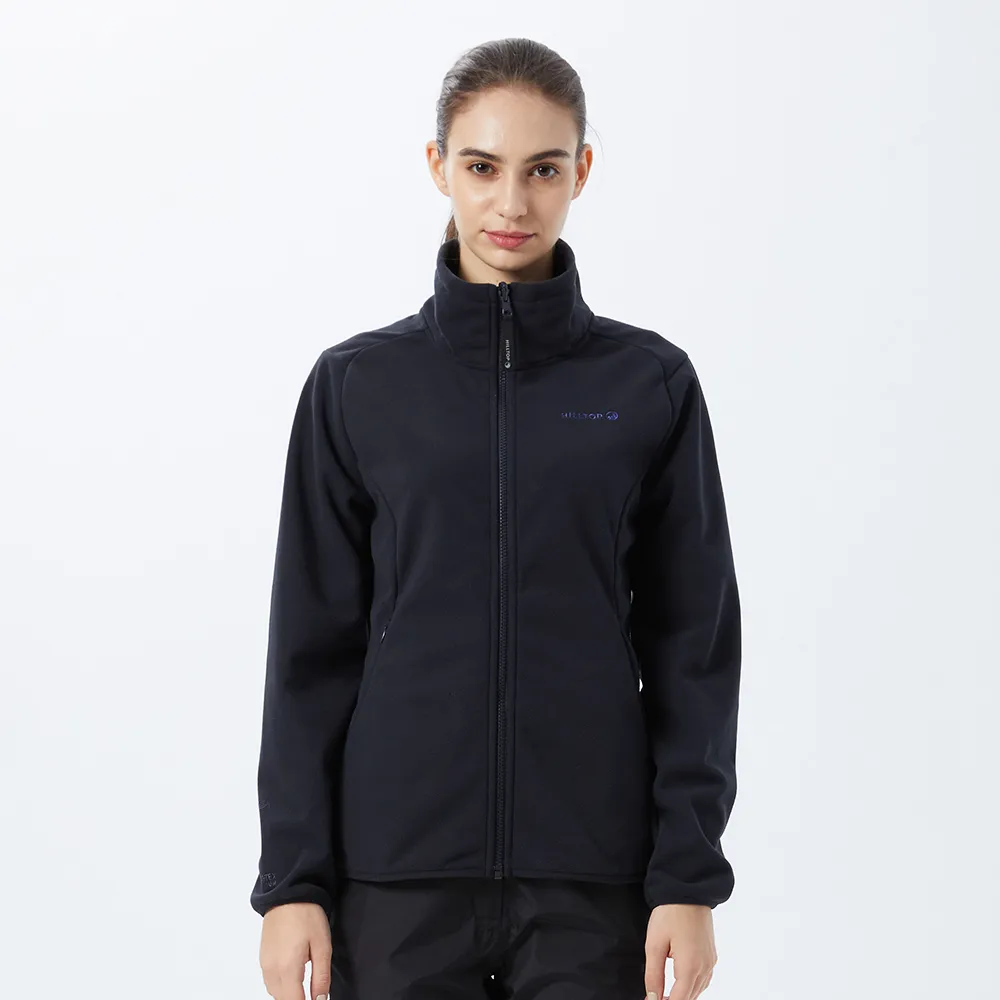 【Hilltop 山頂鳥】WINDSTOPPER Softshell 女款防風透氣保暖外套 PH22XFW8 黑