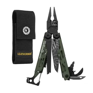 【Leatherman】Signal Topo 工具鉗/軍綠等高線限定版贈收納套 832692(多功能工具鉗 戶外萬用刀)