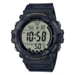 【CASIO 卡西歐】電子錶 橡膠錶帶 加長錶帶 黑 寬型LCD顯示螢幕 十年電力 防水 AE-1500(AE-1500WHX-1A)
