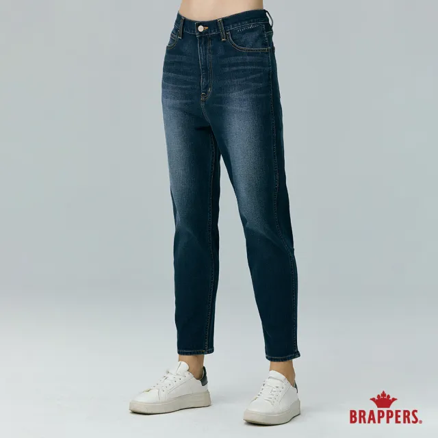 【BRAPPERS】女款 Boy friend系列-高腰彈性八分褲(深藍)
