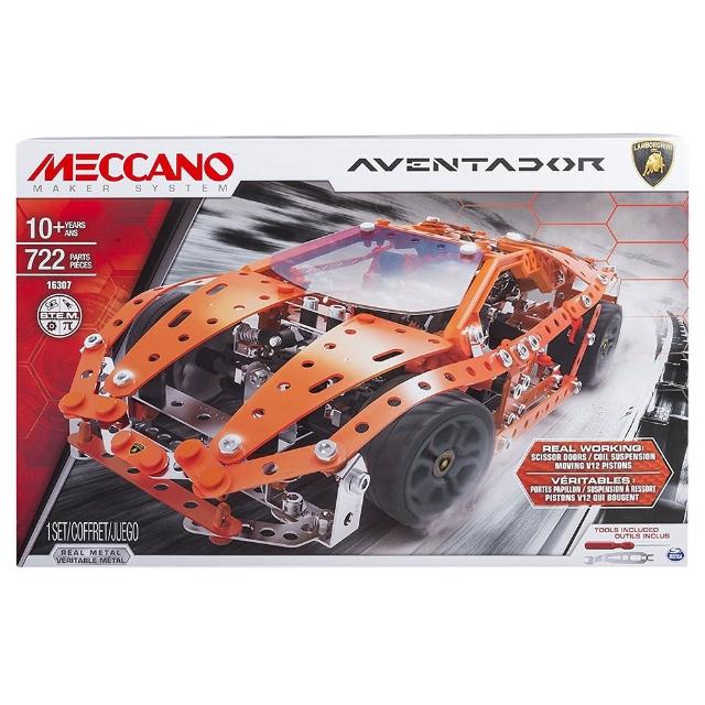 【Meccano 麥卡諾】藍寶堅尼Aventador超跑模型積木組(STEAM教育玩具-探索真正的工程世界)