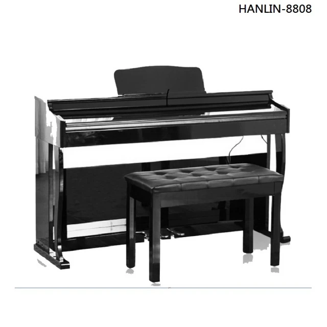【HANLIN】P8808擬真重鎚考級用電鋼琴 經典推拉蓋款 88鍵 196複音(多功能音源 數位鋼琴 漸進式配重)