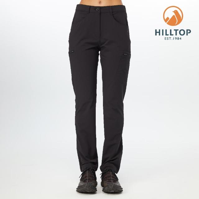 【Hilltop 山頂鳥】Advanture Outdoor 女款超潑水抗UV彈性戶外休閒長褲 PS07XFL6 黑