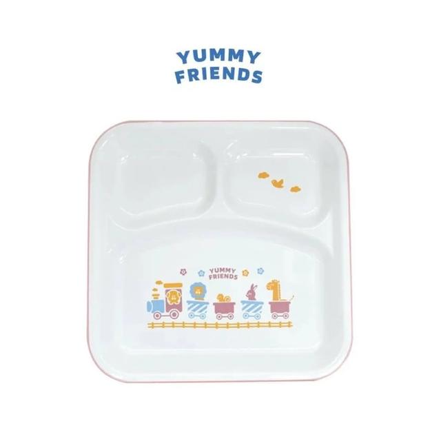 【日本 Sugar Land】YUMMY FRIENDS 方形分隔餐盤(動物園 恐龍 午餐盤)