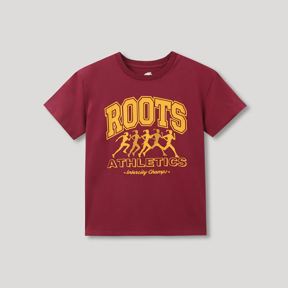 【Roots】Roots女裝-運動派對系列 城市跑者短袖T恤(紅色)