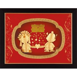 【開運陶源】純金金箔畫 -雙喜臨門/百年好合(鴻運系列 33 x 26cm)