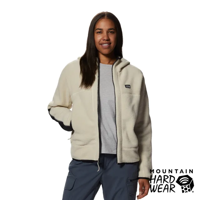 【Mountain Hardwear】HiCamp Fleece Full Zip Hoody W 舒適刷毛保暖連帽外套 女款 貝殼白 #2002601