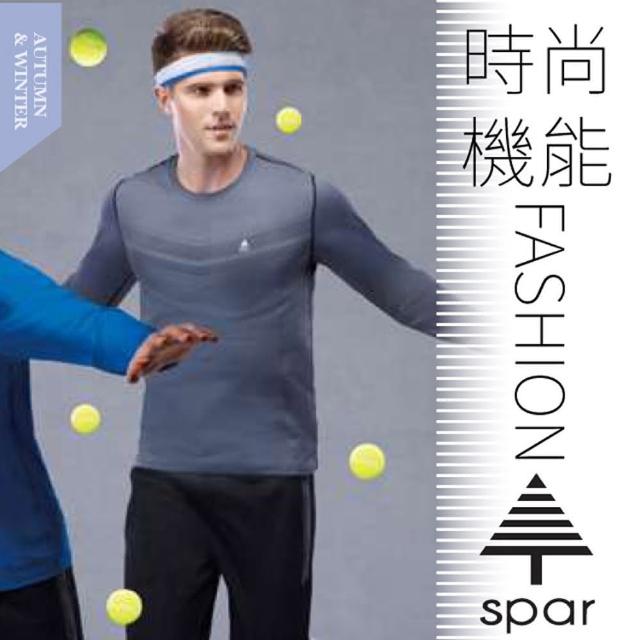 【SPAR】男款 輕薄吸濕排汗透氣長袖圓領T恤.運動休閒衫(SA106998 灰色)