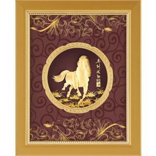 【開運陶源】純金金箔畫 -馬到成功(豐實系列 20 x 25cm)