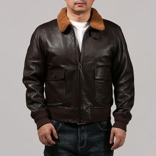 【巴黎精品】現貨+預購 真皮皮衣山羊皮夾克(羊羔毛領G1飛行服男外套p1ay53)