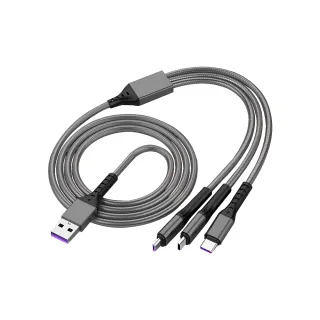 【kingkong】USB三合一 5A Type-C/Lightning/Micro三合一充電數據線 傳輸線1.2M