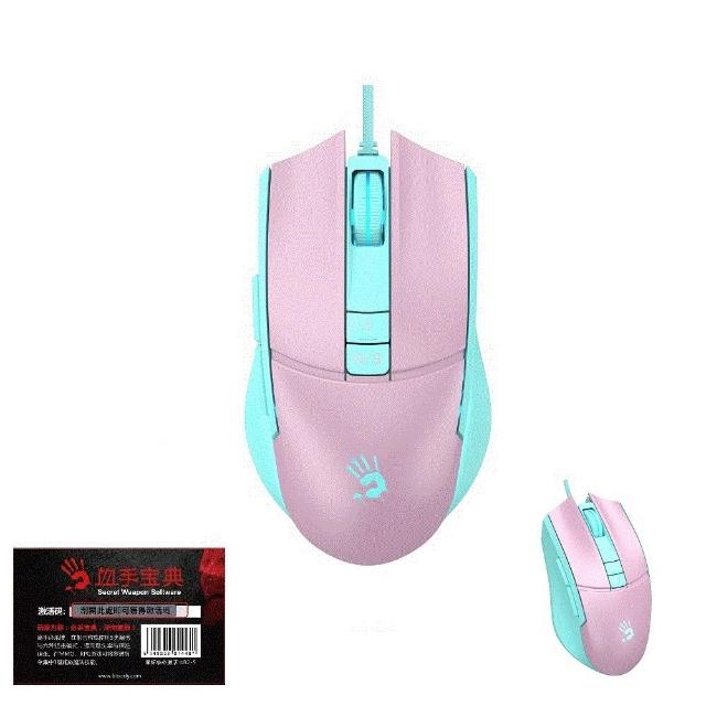【A4 Bloody 雙飛燕】L65MAX/PINK RGB輕量電競滑鼠(贈價值$350血手寶典激活卡)