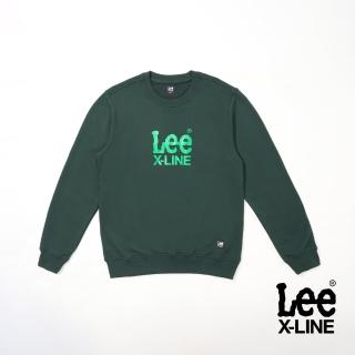 【Lee 官方旗艦】男裝 長袖厚T / 燙字 大LOGO印花 森林綠 標準版型 / X-LINE 系列(LL220402736)