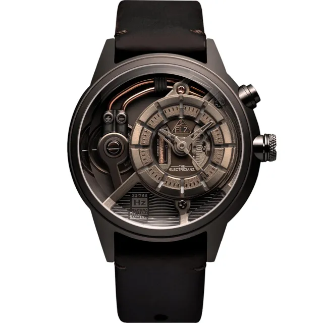 【THE ELECTRICIANZ】發電機 Steel Brown Z - Leather 45mm 青銅棕色獨家電路發光手錶(ZZ-A4C02-CLC)