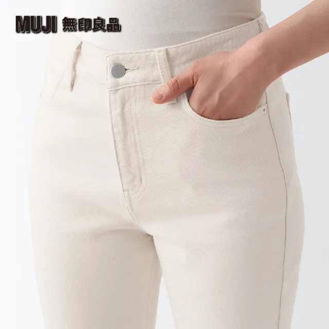 【MUJI 無印良品】女有機棉混彈性丹寧合身褲(原色)