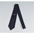 【EMPORIO ARMANI】EMPORIO ARMANI藍黑十字紋設計羊毛混絲領帶(午夜藍)