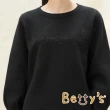 【betty’s 貝蒂思】珠珠繡花寬袖針織毛衣(黑色)