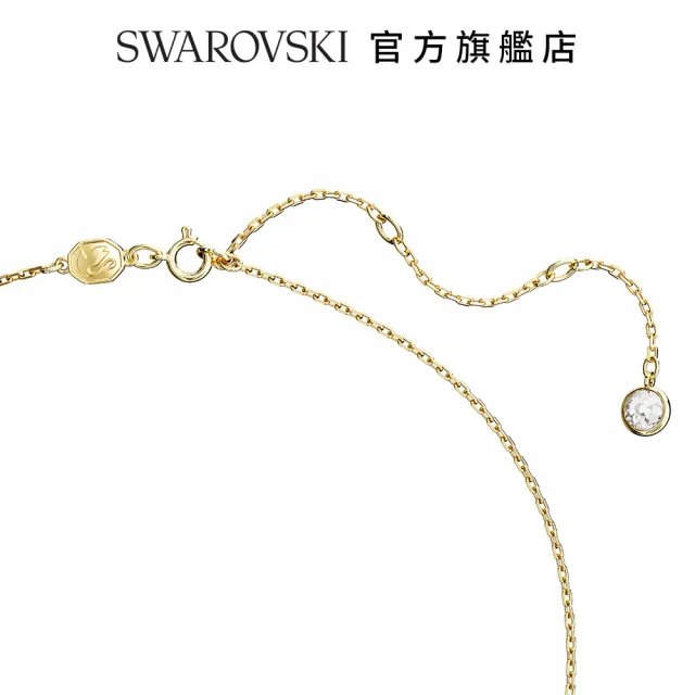 【SWAROVSKI 官方直營】Swan 鏈墜 天鵝 中碼 紅色 鍍金色色調