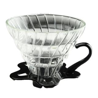 【Tiamo】V02 耐熱玻璃花型濾杯2-4人(HG5357BK)