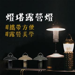 【Thous Winds 千風戶外】燈塔露營燈含燈罩(露營 燈 露營燈 手電筒 LED手電筒 USB電池 燈塔露營燈)