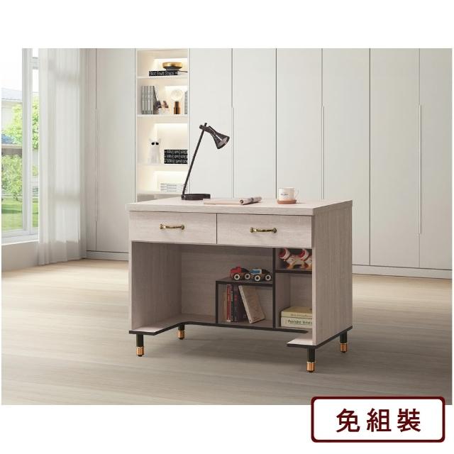 【AS雅司設計】AS-愛比蓋爾3.5尺鋼刷白二抽鐵腳書桌-104.5x58x82cm