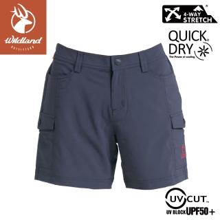 【Wildland 荒野】女 彈性抗UV短褲《灰》S1377/防曬褲/運動褲/休閒褲/工作褲(悠遊山水)