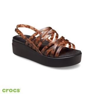 【Crocs】女鞋 Brooklyn厚底布魯克林細☆印花涼鞋(207639-20W)