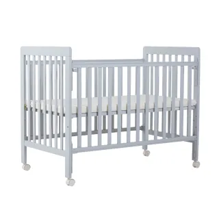 【L.A. Baby】密西根三合一嬰兒大床 乳膠床墊5cm 杜邦防水布套 蚊帳(灰色 白色  柚木色)