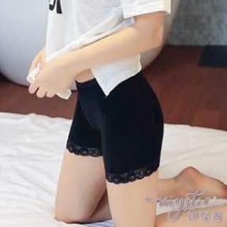 【TING BRA 婷姐內衣】女內著 安全褲 蕾絲邊棉質舒適打底安全褲(黑色 均碼)